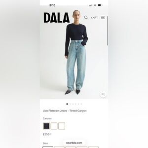 DALA Lido Barrel Jeans Flat Seam Size 26 Women’s Denim Pants New With Tags Gift